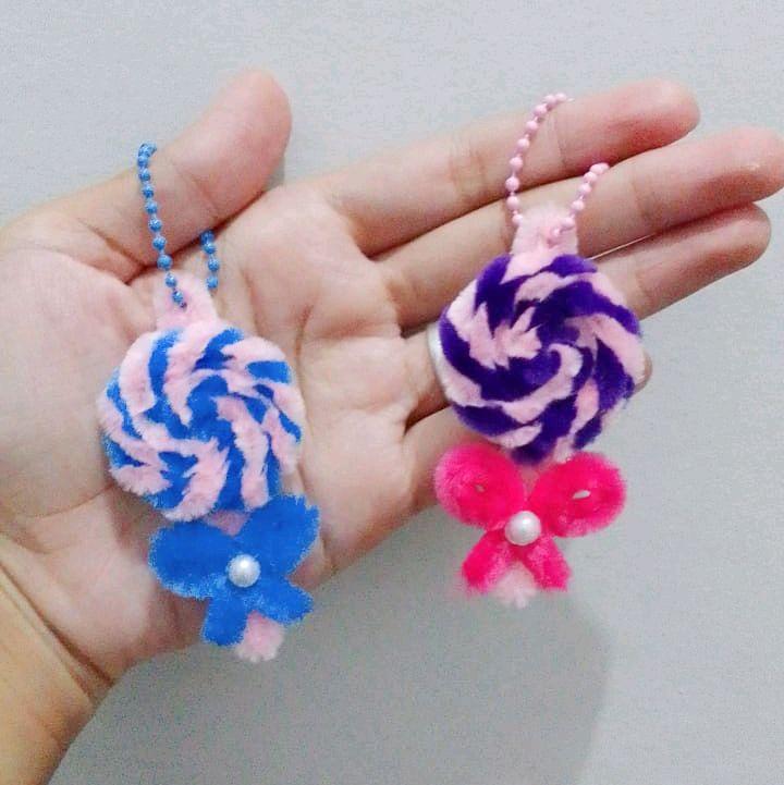 Ganci Kawat Bulu Lucu aesthetic Hadiah Aksesoris Kunci 1