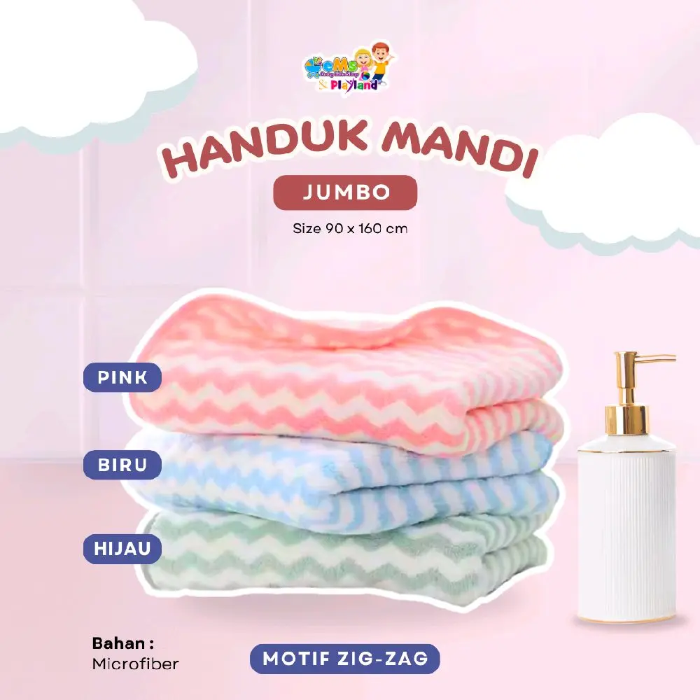 Handuk Mandi Bayi Karakter Motif Garis