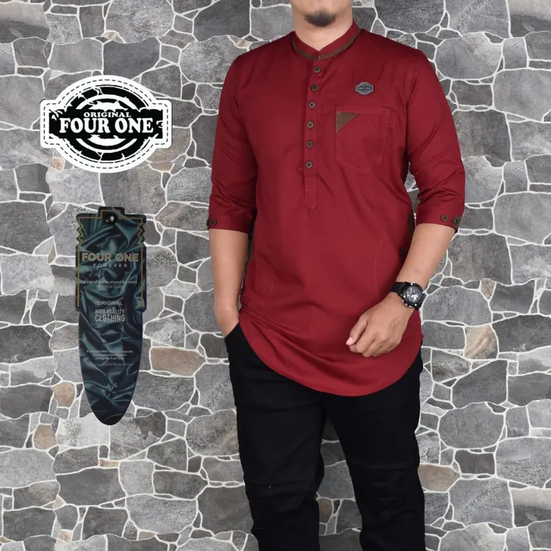 Baju koko muslim pria kualitas premium super BEST SELLER Kurta Nyaman Toyobo  Katun  Dewasa Panjang jubah pria dewasa 5