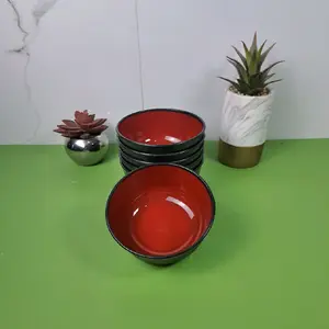 (6pcs) Mangkuk Bulat New Cornelius 569 / Mangkuk Bulat Ramen / Mangkuk Bulat Seblak / Mangkuk Merah Hitam