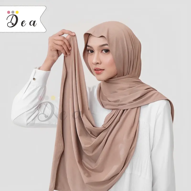 Pashmina Kaos Jilbab Hijab Kerudung Pasmina Kaos Jersey Premium Polos Mleyot 2