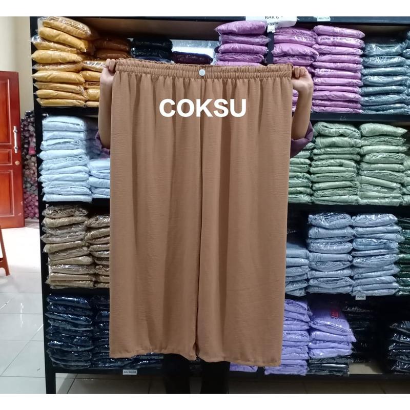 Product Introduction of Isi 3 pcs - Kulot crinkle jumbo bb 85 cocok buat ibu hamil- Celana bumil big size kringkel airflow premium 24