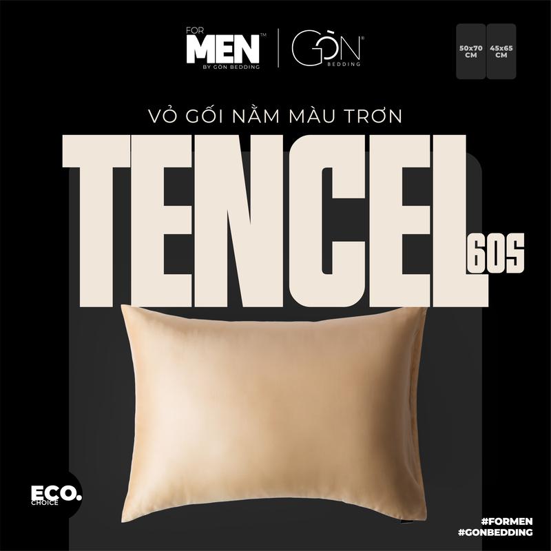   For Men  01 Vỏ Gối Nằm Gòn Bedding for Men Lụa Tencel 60s Cao Cấp Màu Trơn 50x70 cm 