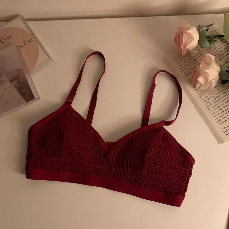 Product Introduction of Year of Birth Dragon Lucky Underwear for Women Push up Push up Anti-Sag Wireless Red Wedding Bra Set 03 10