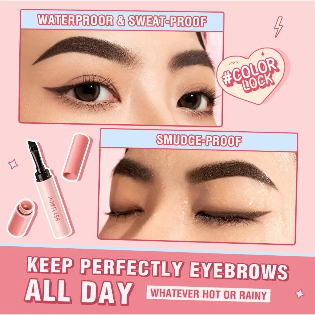 PINKFLASH Eyebrow Pencil Tahan air  Pomade Cream Tahan lama Smudgeproof Quick-drying Shaping COD BPOM
