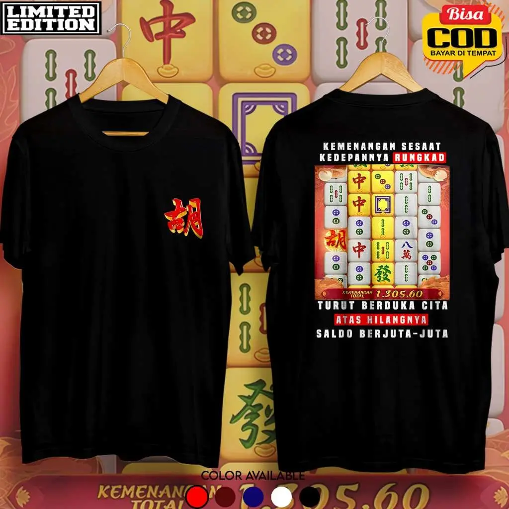 Kaos Mahjong Ways 2 Dragon PG Soft Depo Elit WD Sulit - Baju Game Online Slot Ma Kaos katun hypoallergenic gaya retro lembut dan nyaman