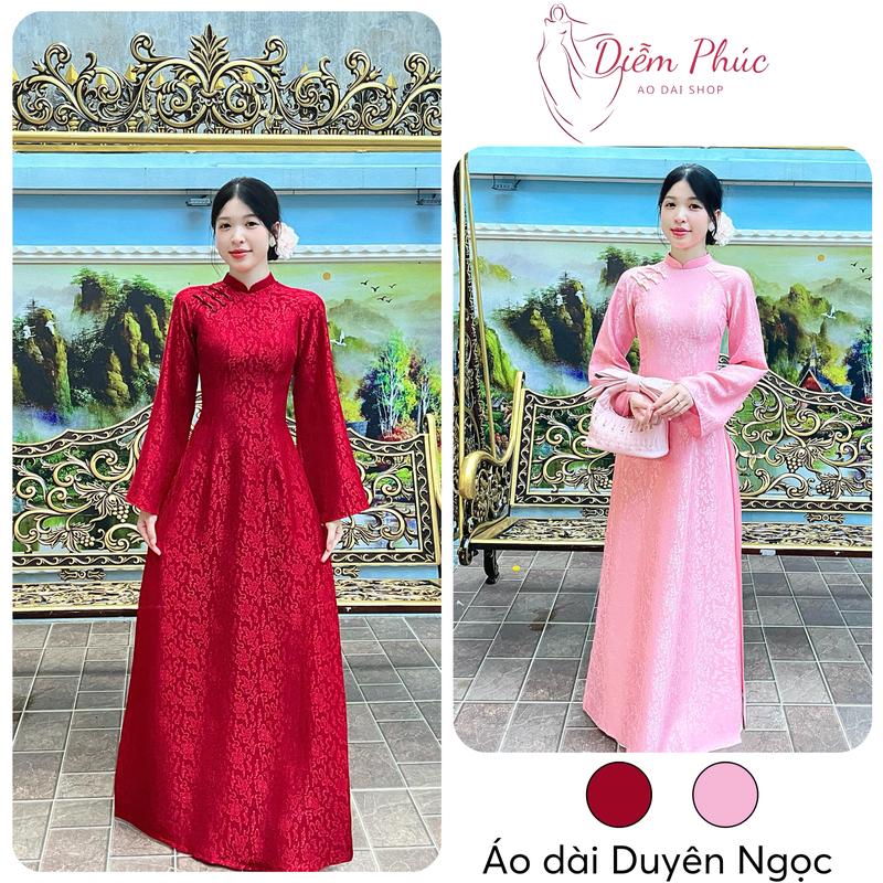 Áo Dài Duyên Ngọc Form Dáng Truyền Thống - Chất Liệu Gấm Mềm Cao Cấp, Sang…