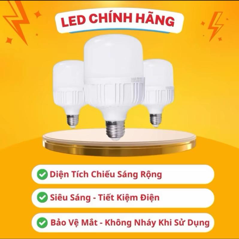 Combo 3 bóng đèn Led 30W cao cấp tiết kiệm điện - Ánh sáng trắng - chống vỡ