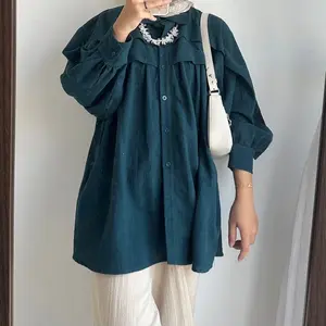 Rasya Linen Shirt - Kemeja Atasan Wanita - Blouse Kemeja Wanita - Kemeja Rempel
