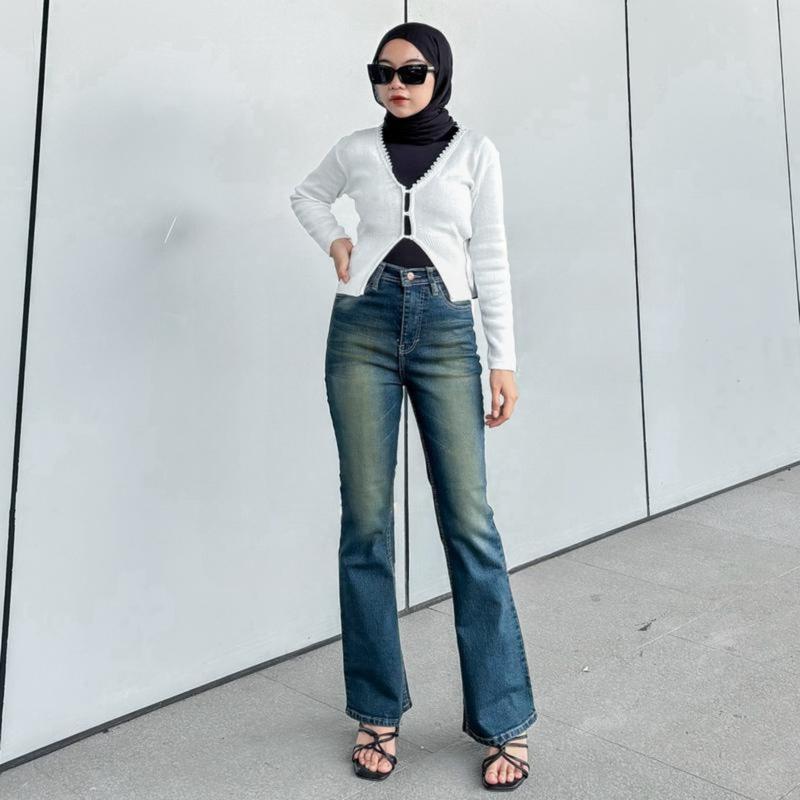 Highwaist Cutbray Jeans Retro 114 - Celana Jeans Cutbray Premium Wanita Panjang Cutbray Retro Jeans Vintage 8