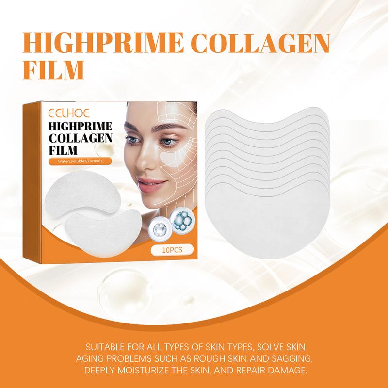 Highprime Collagen Film Korea Collagen Soluble Patches Anti Wrinkles Firming Skin Care Moisturizing And Brightening Face Reduce Dark Circle And Eyebags 10pcs Masker Mata Collagen Menghilangkan Kantong Mata Panda Mencerahkan dan Memudarkan Kerutan Mata 3