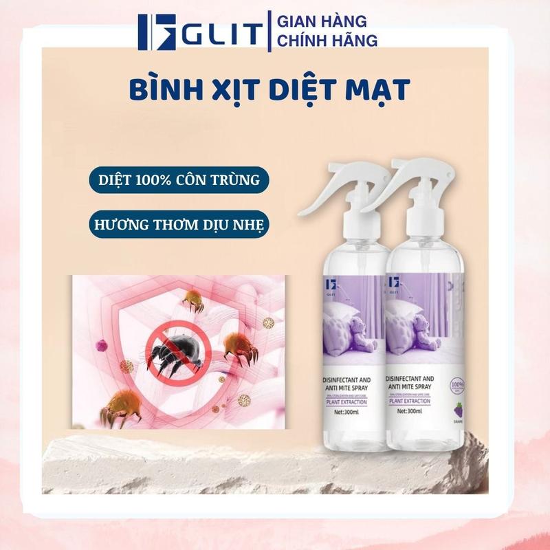 GLIT Nước xịt thơm và hạn chế côn trùng GLIT chăn màn, quần áo, giảm bọ ve mạt bụi, sạch sẽ 300ml
