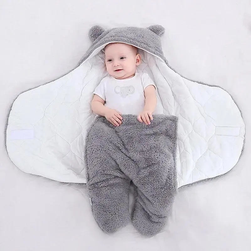 Chăn Trẻ Sơ Sinh, Thiết Kế Dễ Thương, Cho Bé Trai Và Bé Gái, Khăn Quấn Nhồi Bông, Lông Cừu Siêu Mềm Mịn, Túi Ngủ, Bộ Đồ Giường Bằng Bông Mềm, Đồ Dùng Cho Em Bé 7