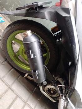 Product Review of Knalpot Motor Matic EL7 Factory Exhaust Copy Shijiro Full Set Muffler + Tameng airblade All Motor Matic Leheran Stainless Steel 1,2 ML from I**n 1