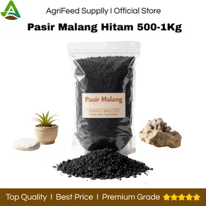 Pasir Malang Hitam Premium Aquascape 500gr-1000gr Halus/Sedang/Kasar - Pasir Malang Media Bakteri Stater/ Ikan Hias / Paludarium Halus/Sedang/Kasar - Pasir Malang Hitam 500gr-1KG