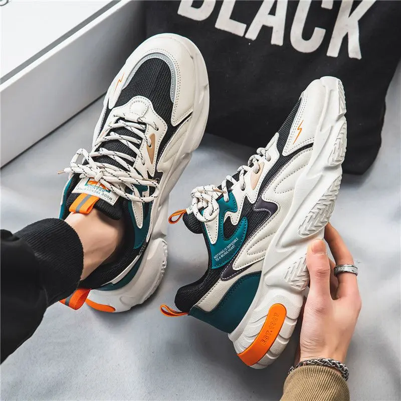 Men's Shoes 2024 New Teen Sneakers Casual Running Shoes Men's All-Matching Dad Shoes