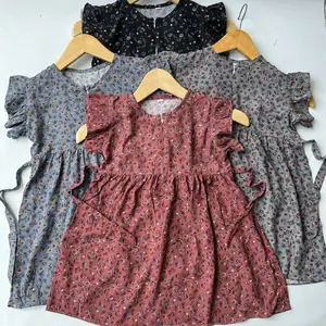 ISI 4 DRES ANAK bisa Request& Dres Rompi anak ANAK  DRES RUFFLE KATUN baju bayi 0-6.Th outfit anak perempuan 1-6 tahun Gaun anak 6-12 bulan motif bunga trendy Dres anak 1 Tahun Kids  Cotton Fashion