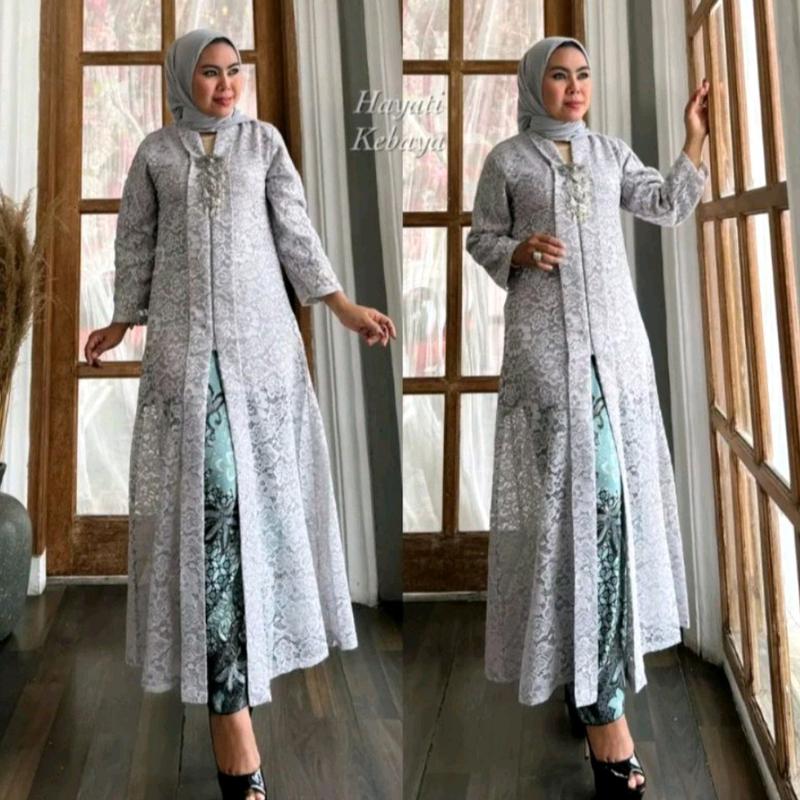 (COD)Kebaya hayati//Kebaya floy panjang//Kebaya pesta terbaru//kebaya modern 2