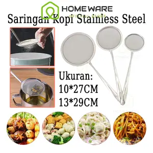 Saringan Minyak Tepung Kopi Teh GorengDSerok Jaring Halus Full Stainless Steel Strainer Serbaguna kitchenware sendok kitchen nett serokan penggorengan