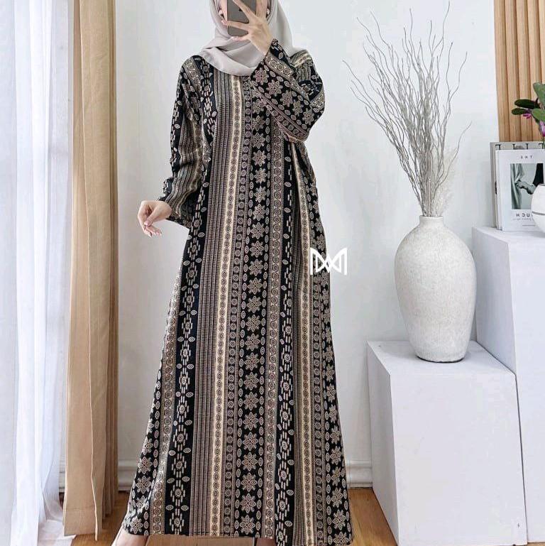 Daster Gamis Home Dress  Bumil Busui Rayon Viscose Longdress Muslim Nyaman Motif Panjang miranda 1