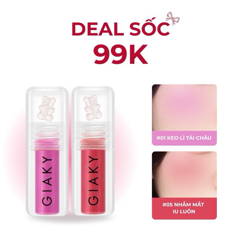   NEW  Má hồng kem Gia Kỳ chứa nhũ ngọc trai dưỡng ẩm lâu trôi lành tính diu nhẹ cho da Hydrating & Shimmering Liquid Blush - 5g Mỹ Phẩm Cosmetic Trang Điểm 