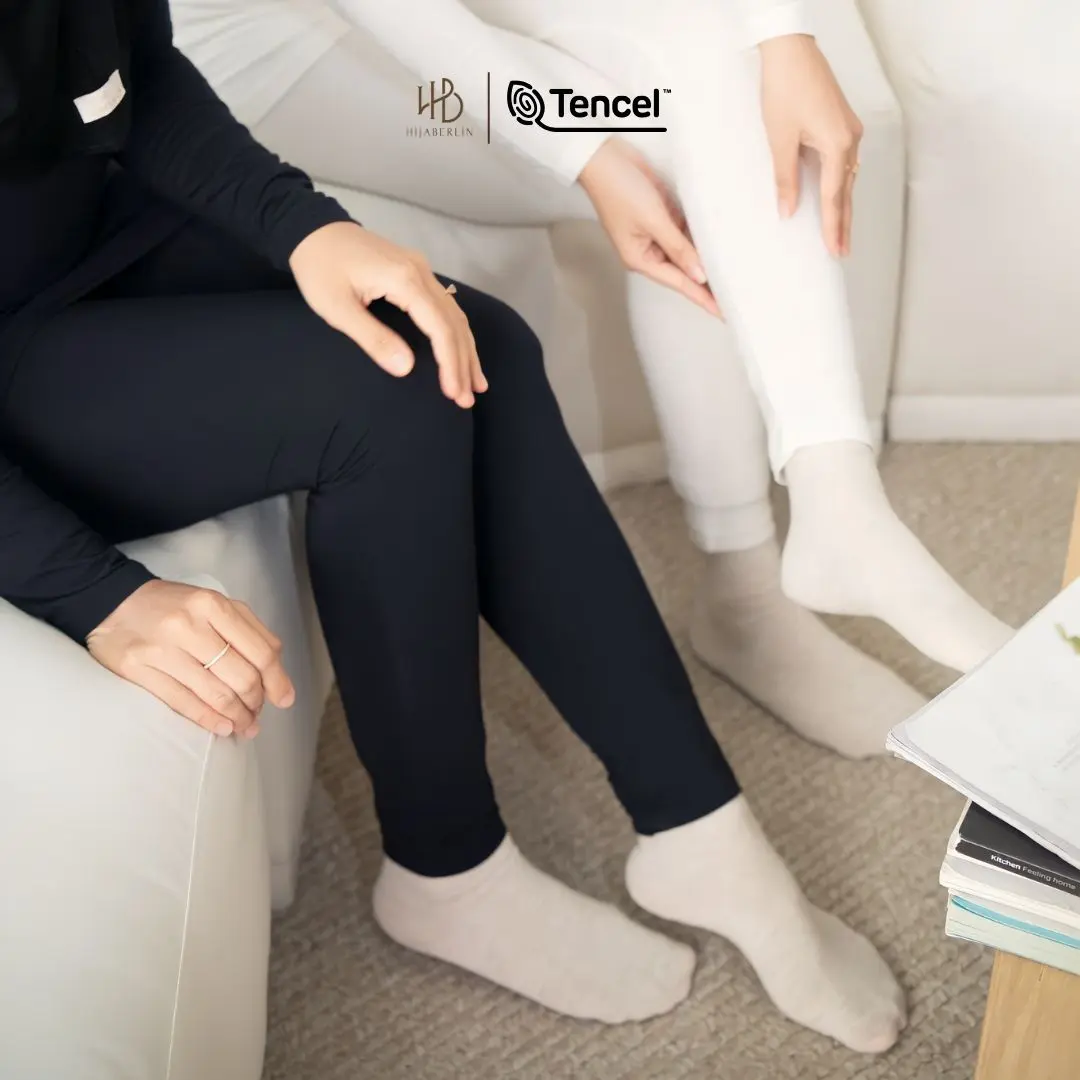 HIJABERLIN - Legging Highwaist Celana Pinggang Tinggi TENCEL Anti UV Anti Bakteri Celana Premium Adem Umroh