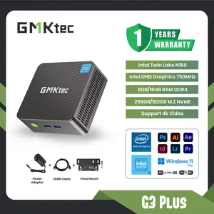 MINI PC Gaming Intel Twin Lake N150 GMKtec G3 PLUS 8GB RAM / 256 SSD NVME - Windows 11 pro 4k Display