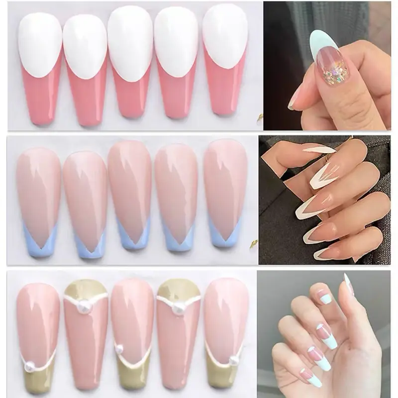 Hình dán móng tay nghệ thuật, RSNAIL, phong cách Pháp, 6 tờ, hình dán Đề Can trang trí, cho móng tay và phụ nữ, giấy trượt dính, thích hợp cho phụ nữ và trẻ em gái, bộ đồ trang trí móng tay tự làm, bộ dụng cụ làm móng, thiết kế cạnh sửa đổi 4