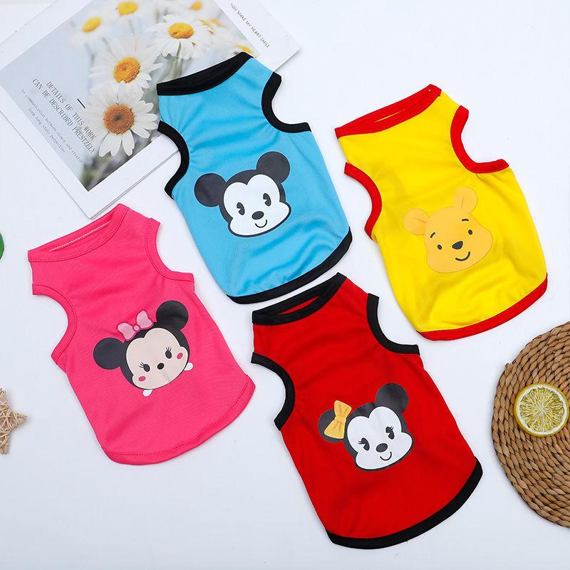  Quần áo cho thú cưng in hình hoạt hình thích hợp cho mùa hè quần áo cho chó mỏng và thoáng khí quần áo cho mèo áo vest cho chó Con 