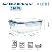 Gambar Vatiri Oven Glass Wadah Makan Microwave 630ml Rectangular - Tempat Makan Kaca Serbaguna PL630YG dari VATIRI HOME STORE Kota Administrasi Jakarta Pusat 3 Tokopedia