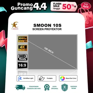 SMOON 10S Projector Screen - Layar Proyektor - 100 Inch - 4K Anti Light