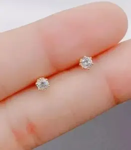anting tusuk mata satu titanium gold perhiasan anak wanita cantik anti karat cod