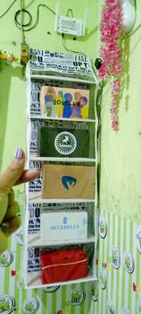 Product Review of Limited edition! Rak tas gantung jumbo motif estetik bahan frint 3D rak tas motif wallpaper koran / rak tertutup alas triplek mika tebal / rak gantung jumbo spon frint 3D from M** D**y R**a 1