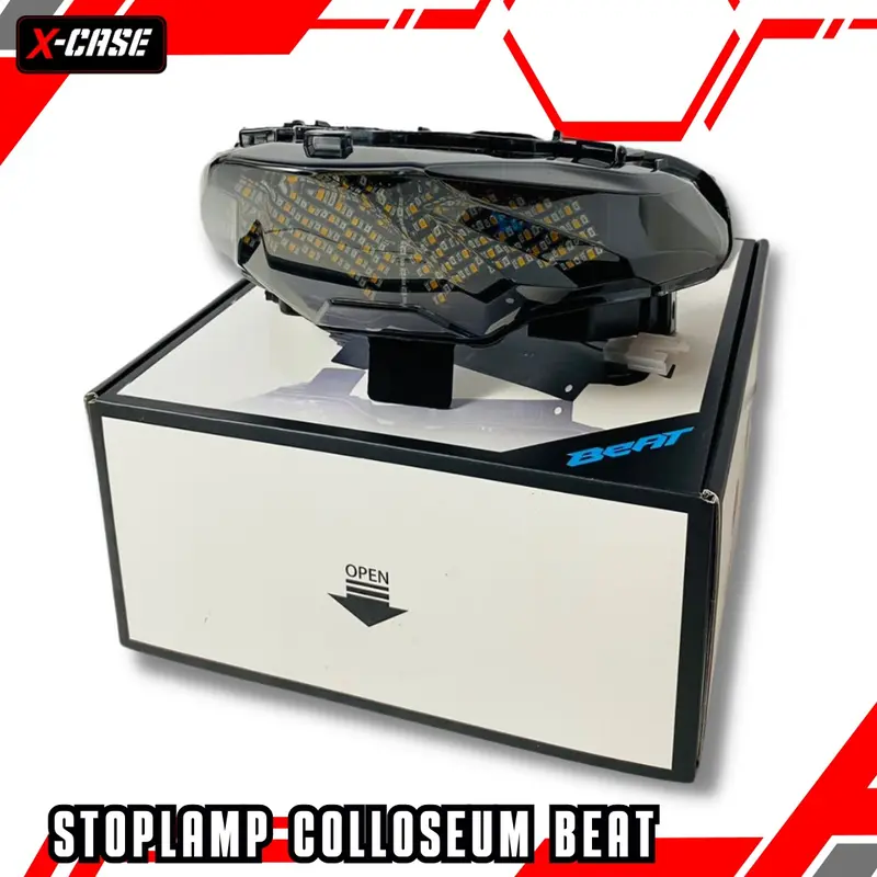 X-case Lampu Stop All Beat New Deluxe Beat CBS Beat Eco Beat Street Coloseum Running 8 Mode Beat Deluxe 2020-2023 Stoplamp Running Motorcycle WD178 7