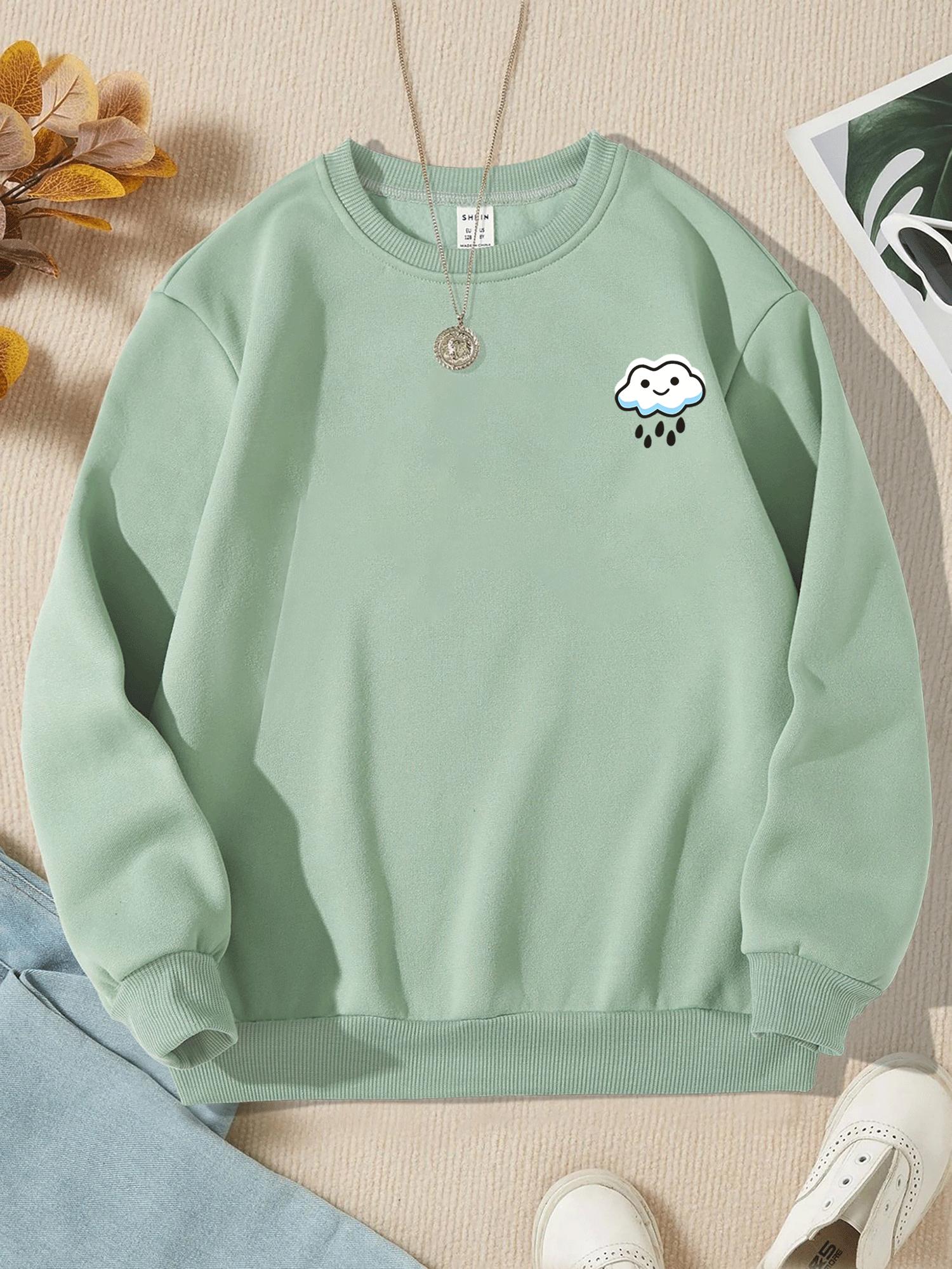 LURIANCLOTH - Sweater Wanita Rain korean Remaja Dewasa Sweater Cewe Flecce Murah Hitam / Putih / Misty / Denim Dusty / Mint Panjang Oversize