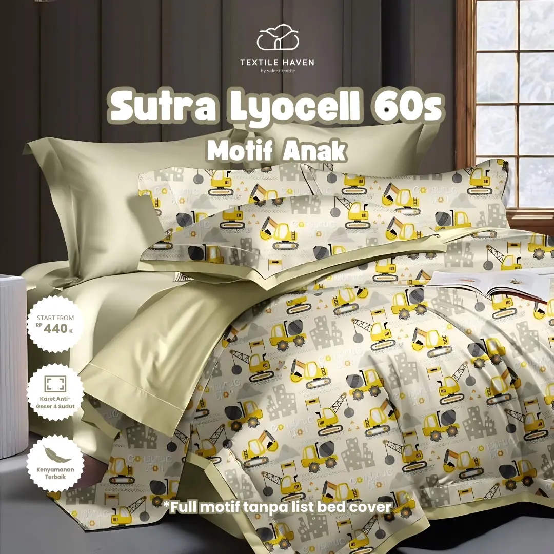 TextileHaven Sprei Set Sutra Organic 60s Motif Anak | Sprei dan BedCover Sutra Motif Anak