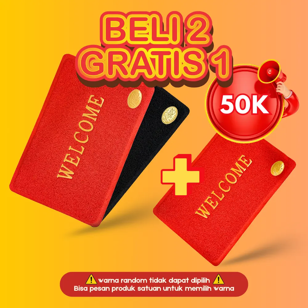 (BUY 2 GET 1) Keset PVC Anti Slip Mie / Bihun Welcome Merk YUGEN 3 pcs