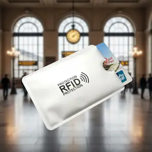 Pelindung Kartu Anti RFID Aluminium 6.2x9 Cm Blocker White Card Protector Slim Tipis Aman Data Skimming Kredit Debit E Money Dompet wallet Pria Wanita praktis Modern Unisex Ringan Portable Hadiah Souvenir Original card ktp atm mobile block travel murah