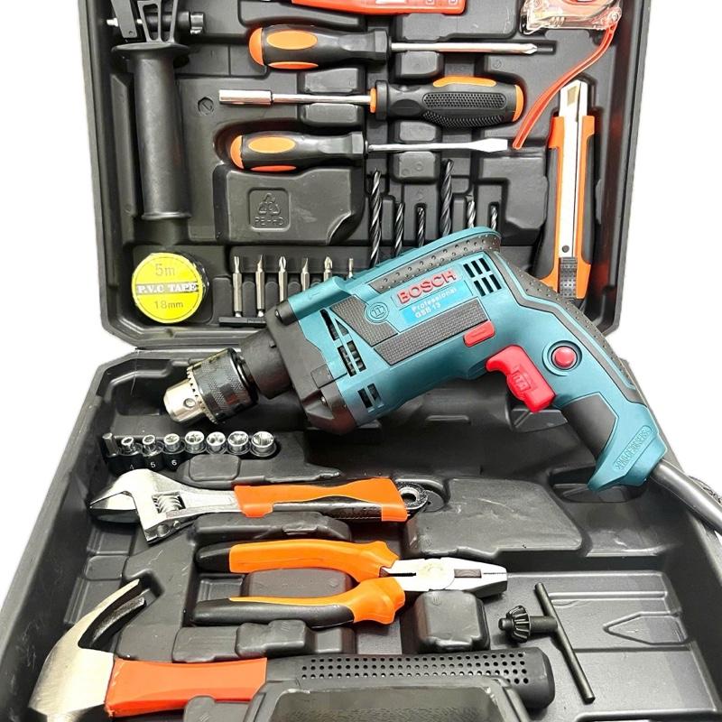 Bosch Máy Khoan Điện GSB 13 13mm 910W Lõi Đồng 100% Tặng Phụ Kiện 32 Chi Tiết Phù Hợp Khoan Bê Tông & Gỗ