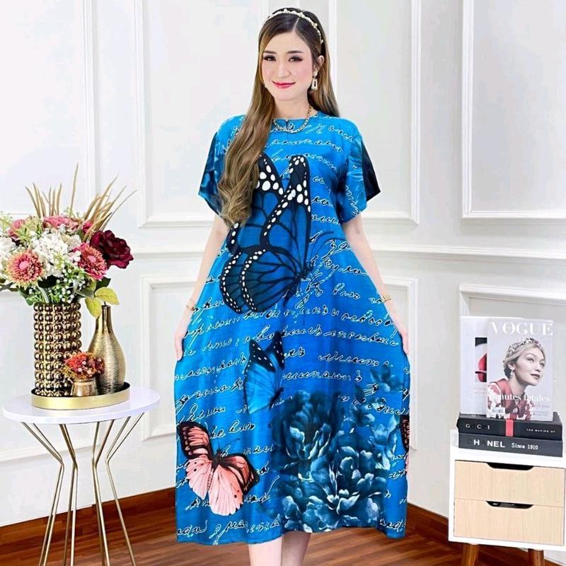 Paket Hemat 100 RB 3 Pcs Daster Busui Motif Kupu Dress Murah Casual Wanita 4