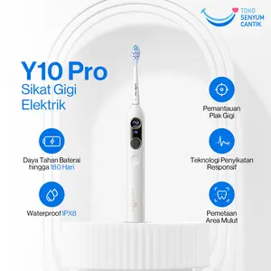 usmile Y10 PRO Sikat Gigi Elektrik Sonic dengan Layar Pintar Rechargeable 4 Mode Pembersihan Waterproof IPX8 untuk Pemula