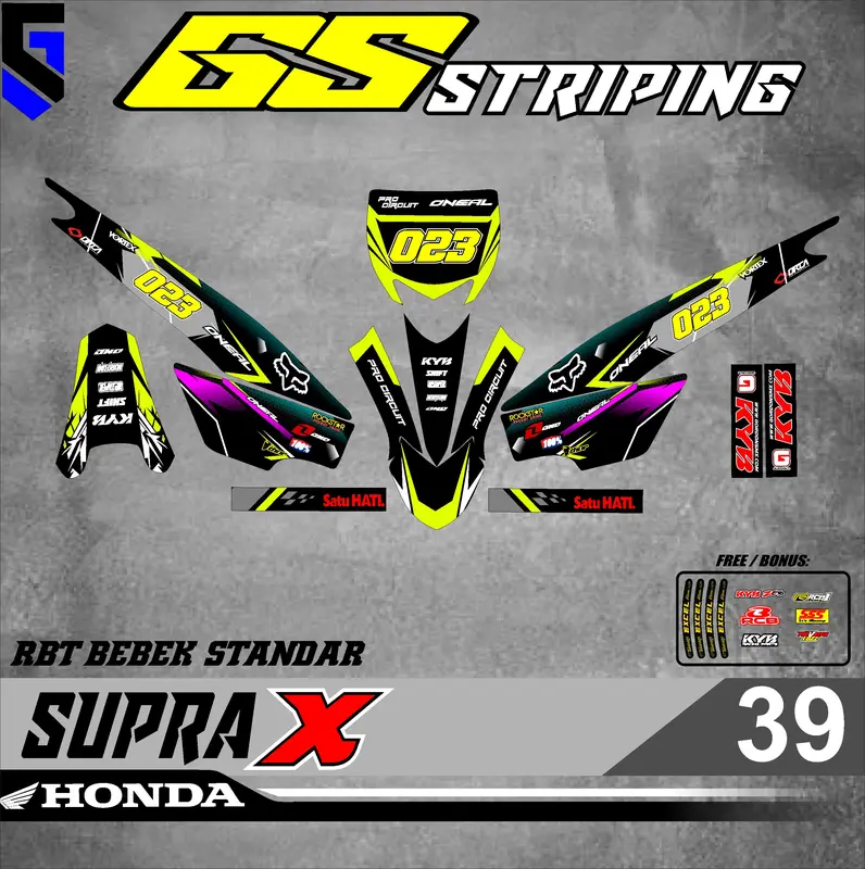 Sticker Motor RBT SUPRA X RBT BEBEK MODIF SUPERMOTO RBT new terbaru GS V.39 Motorcycle 0