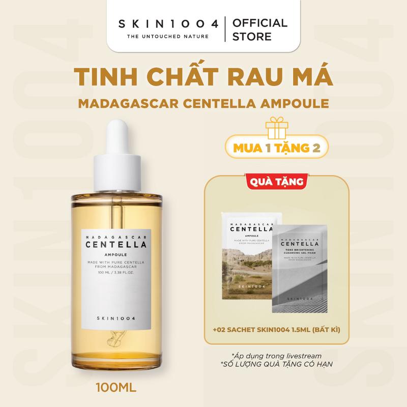 [LS][Tặng 2 sachets 1.5ml bất kì] SKIN1004 Tinh chấ́t rau má làm dịu Madagascar Centella Ampoule 100ml
