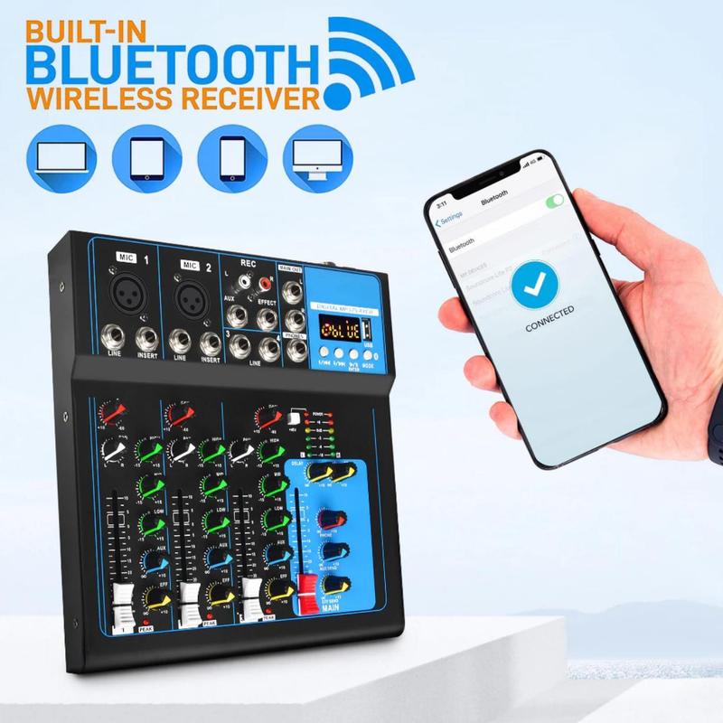 Product Introduction of Yamaha USB 7 Saluran Console Pencampuran Bunyi dengan Mixer Rekod Bluetooth untuk KTV Stage Amplifier Audio Compact Plug Smartphone Recording Wireless Bass Subwoofer mixer  4 channel 4