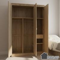 Gambar Lemari Pakaian 3 Pintu Minimalis Putih Nevada Series Furniture dari Marga Jaya Furniture 5 Kota Administrasi Jakarta Timur 4 Tokopedia