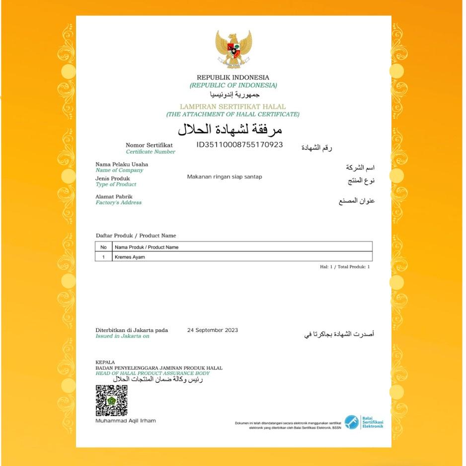 Kremes Ayam Nostalgia 50 gram - Makanan Ringan - Food, Snack Merah Oil Putih Cemilan Keripik