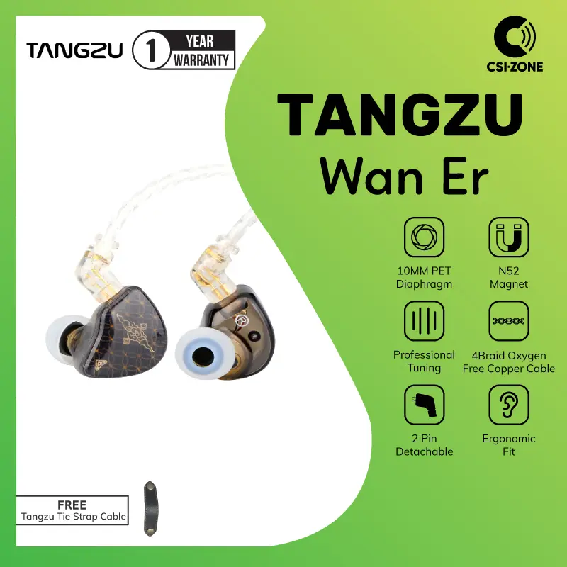 Tangzu Wan Er / WanEr SG 10MM PET Diaphragm Hi-Fi In Ear Earphone