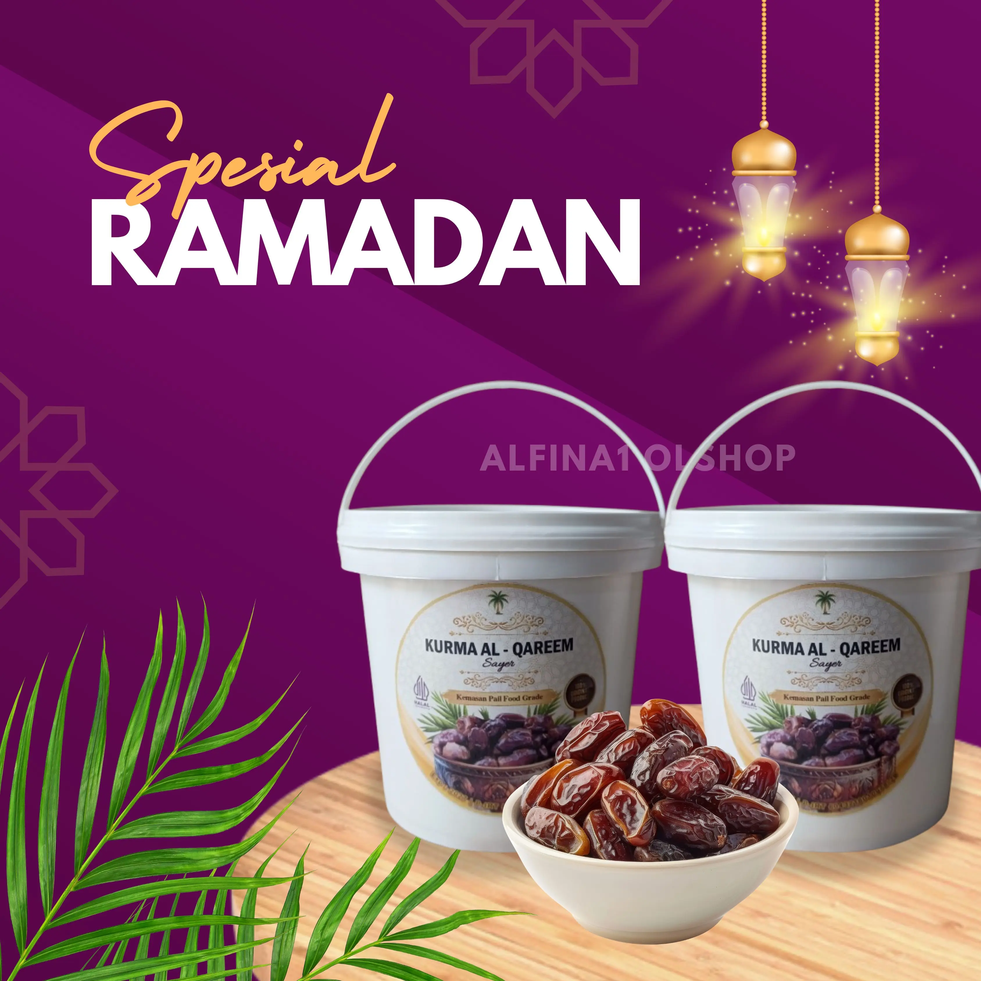 Paket Murah  2 pcs Kurma Ember Al Qaseem/Qareem