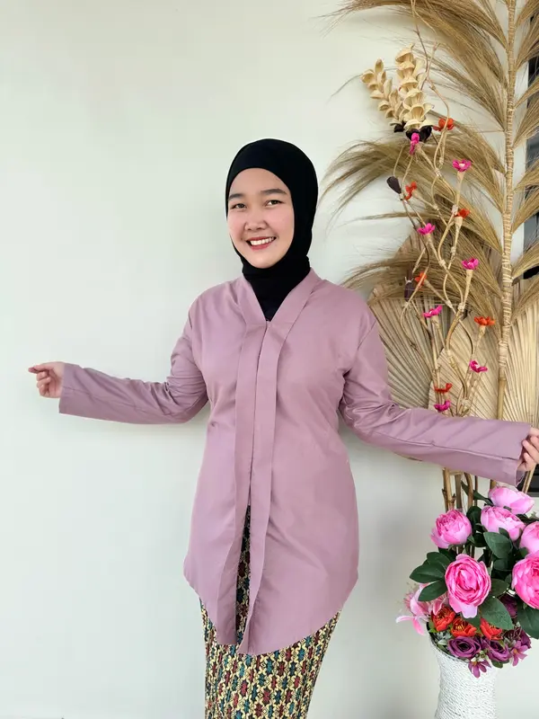 Kebaya Wanita Madura Kartini Tradisional Modern Tangan Panjang Kekinian Bahan Katun Mikro Premium 5