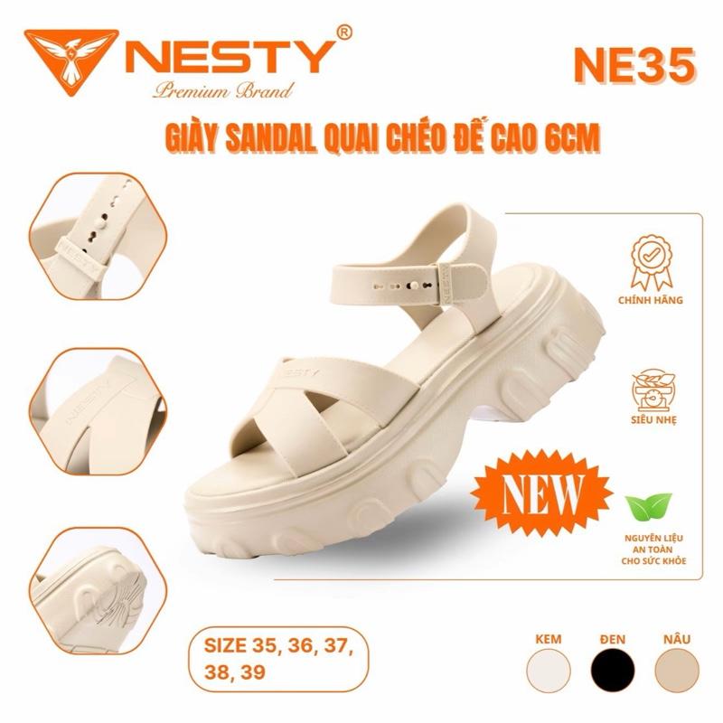 [NE35] Dép Sandal Nữ Quai Chéo Đế Cao 6cm Nesty – EVA Êm Chân, Quai TPU, 3 Màu Cực Xinh